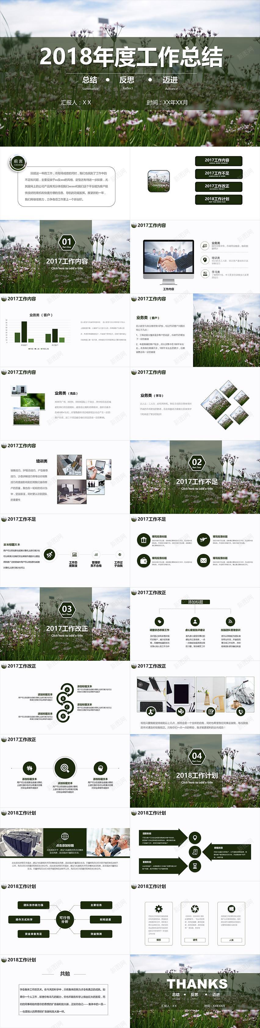 小清新年度工作总结PPT模板PPT模板_新图网 https://ixintu.com 工作总结 年度 模板 清新
