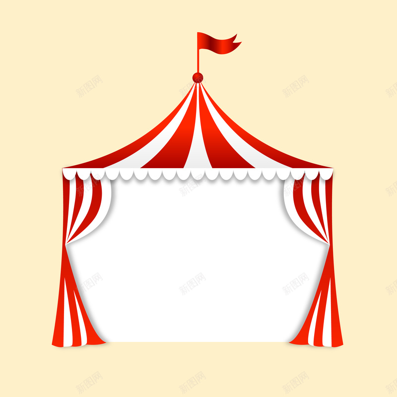 马戏团帐篷演出广告背景矢量图ai设计背景_新图网 https://ixintu.com 广告 手绘 海报 演出 激情 狂欢 白色 矢量背景开心 红色 马戏团帐篷 黄色 矢量图