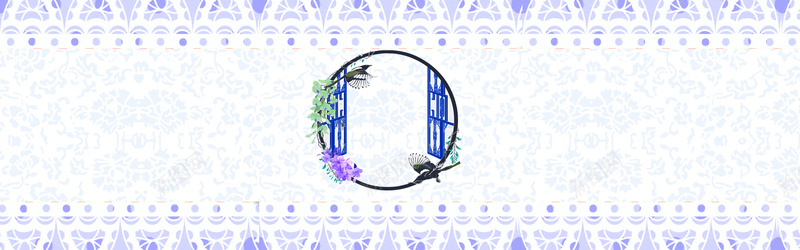 青花瓷边框电商淘宝bannerpsd设计背景_新图网 https://ixintu.com 云纹 古典图案 古典纹样 古典花纹 古典花边 淘宝banner 电商 相框 花 边角纹 青花瓷 风格