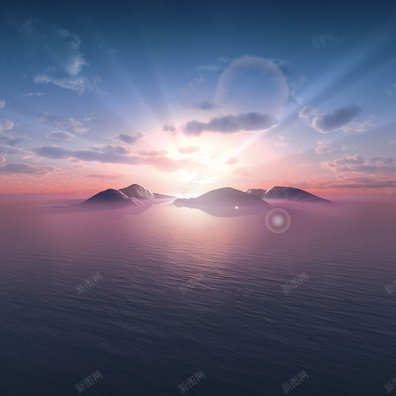简约风景背景图jpg_新图网 https://ixintu.com 主图 夕阳 摄影 海面 简约 紫色 风景