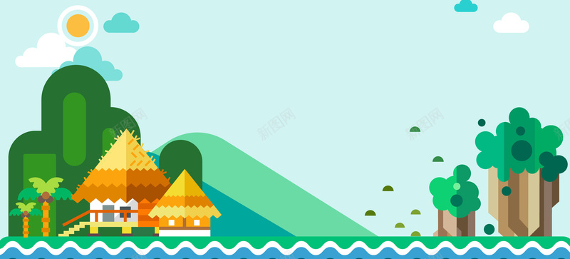蓝色扁平化旅游插画背景矢量图ai设计背景_新图网 https://ixintu.com 创意风景 扁平化 扁平化插画 旅游插画 旅游风景 海报 稀奇树木 背景 蓝色 风景 风景插画 矢量图