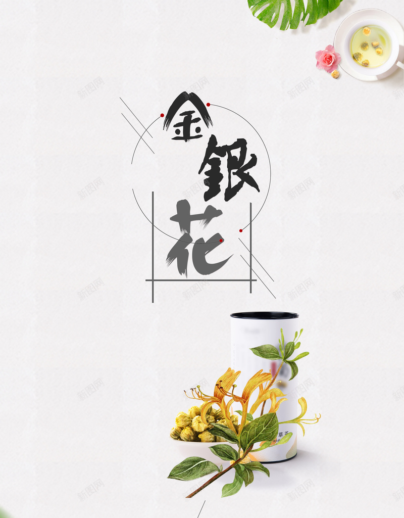 小清新金银花宣传海报psd设计背景_新图网 https://ixintu.com 中药养生 小清新 海报 简约 背景 金银花 金银花中药 金银花海报 金银花种植 金银花茶 金银花茶叶