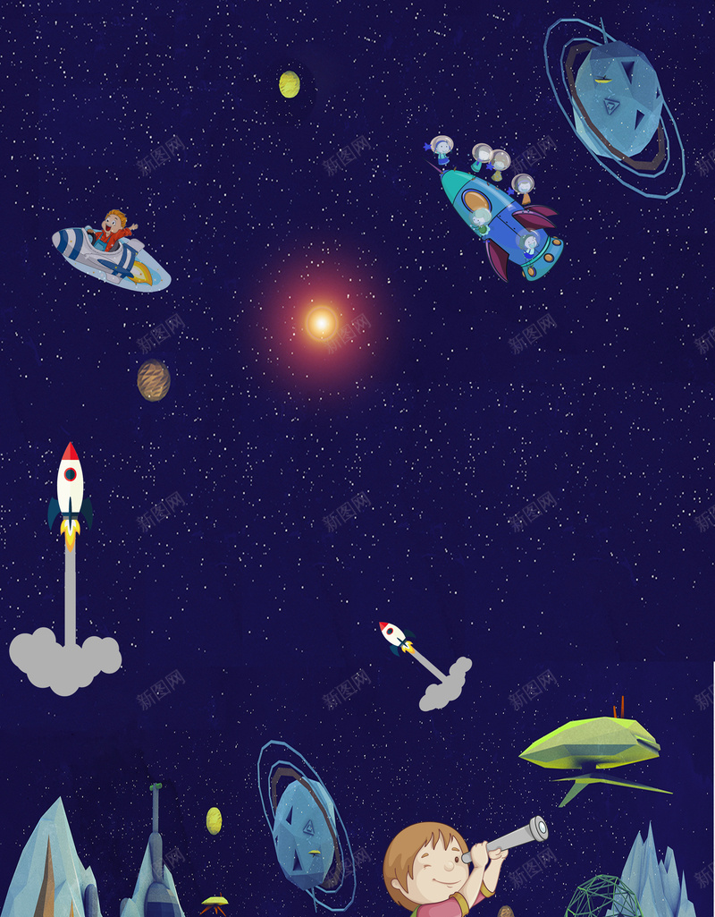 简约少儿科技馆海报背景psd设计背景_新图网 https://ixintu.com 人工智能 卡通 引领未来科技 机器人时代 梦幻科技 海报 炫酷背景 科技海报