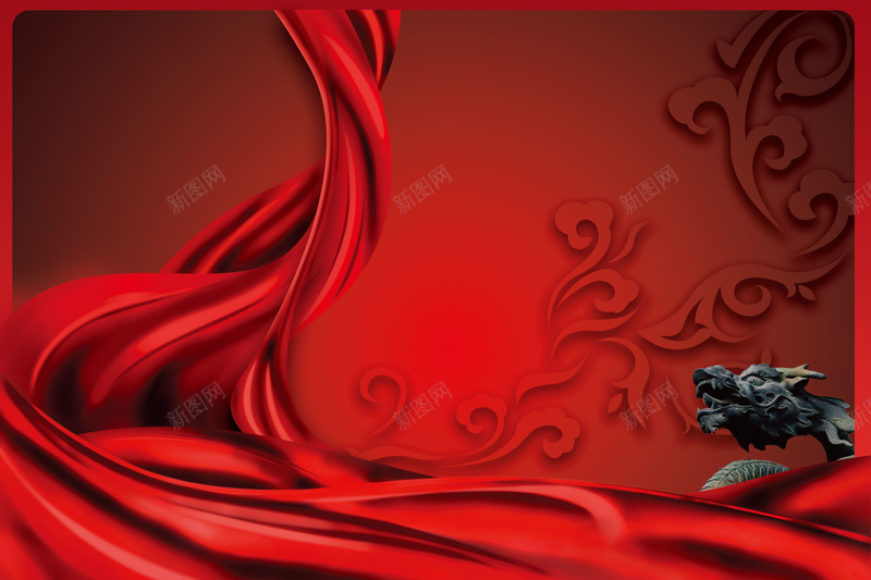 中国风绸带背景psd设计背景_新图网 https://ixintu.com PSD 丝带 中国风 吉祥 平面 广告 底纹 模板 海报 漂浮 素材 红色飘带 绸带 绸缎 背景 花纹 龙