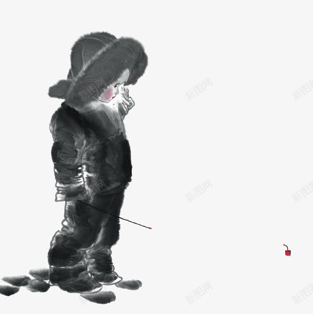 放鞭炮水墨画png免抠素材_新图网 https://ixintu.com 中国风 传统 大年初一 小男孩 放鞭炮 放鞭炮免抠素材 新年 春节 水墨画 点鞭炮 鞭炮
