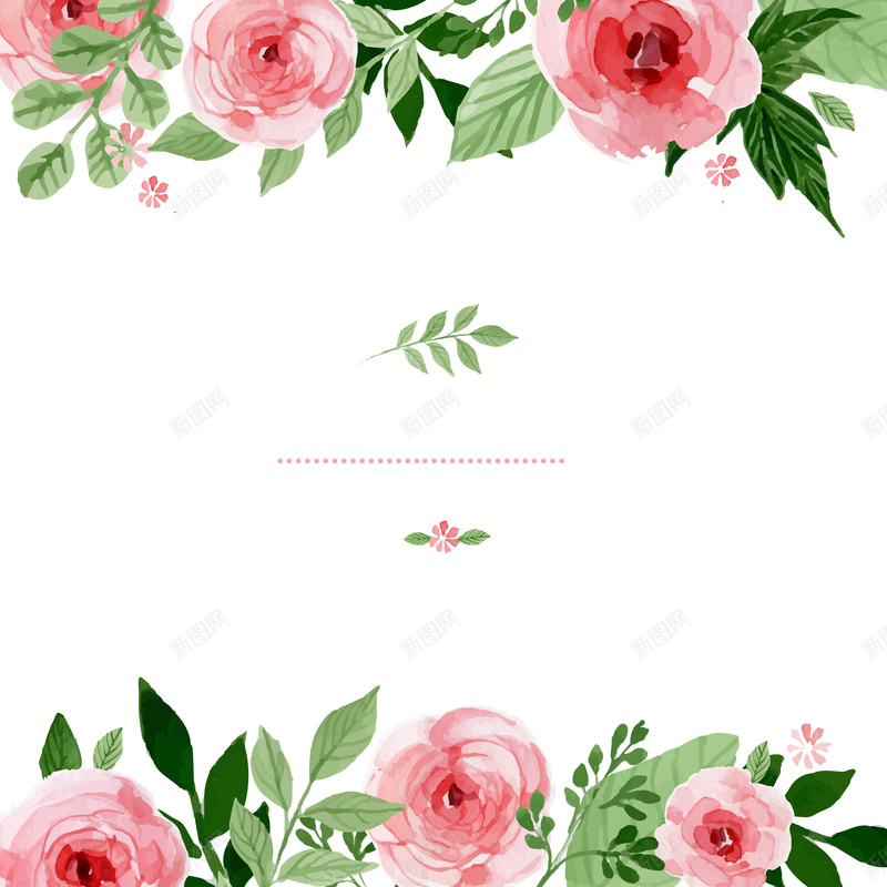 婚礼邀请卡蔷薇花海报矢量图ai设计背景_新图网 https://ixintu.com 卡通 婚礼 手绘 水彩 海报 童趣 花卉 蔷薇花浪漫白色 邀请卡 矢量图