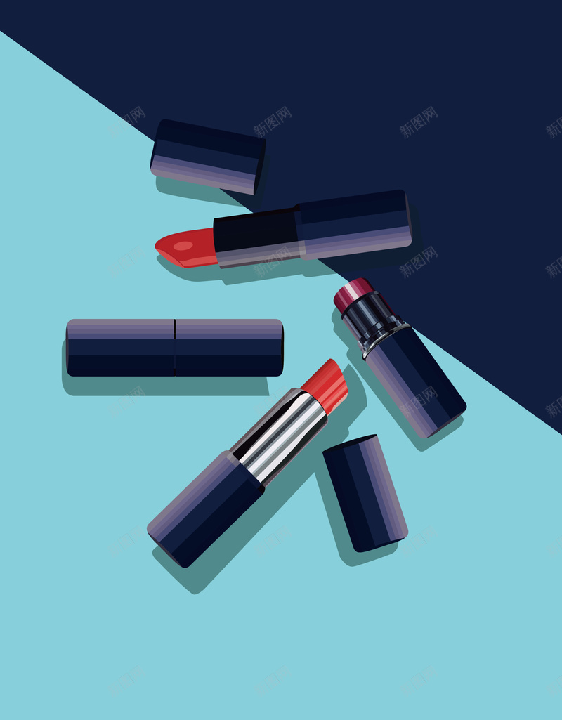 简约日系甜密口红海报背景矢量图ai设计背景_新图网 https://ixintu.com 化妆品 口红 彩妆 日系 海报 甜密 简约 素材 背景 设计 矢量图