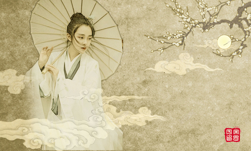 中国风古装美女海报背景psd设计背景_新图网 https://ixintu.com 中国风 优雅 伞 古装 桃花 海报 美女 背景 艺术