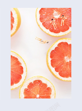 夏季清新西柚海报背景图背景