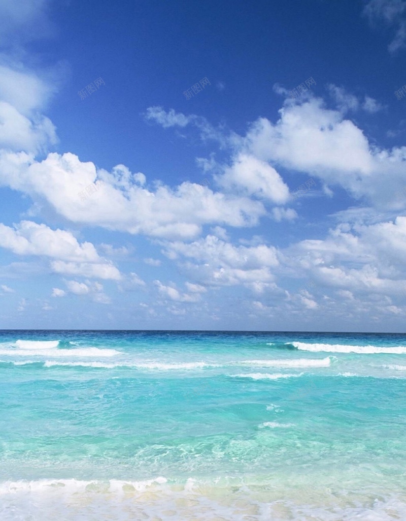 清凉海滩风景H5背景jpg_新图网 https://ixintu.com H5 h5 云朵 大海 天空 摄影 波浪 海滩 风景