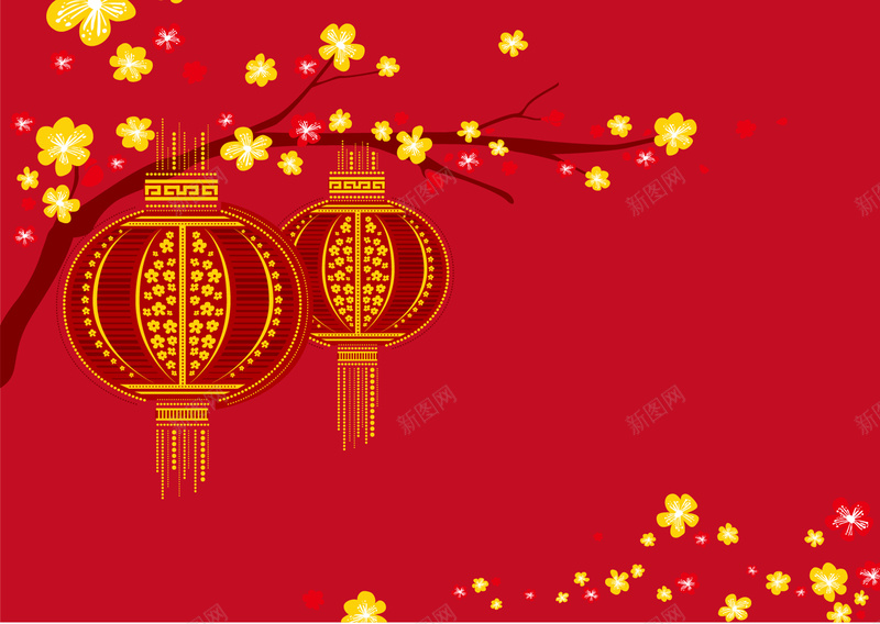 中国风雅致剪纸春节灯笼卡片背景矢量图ai高清背景_新图网 https://ixintu.com 中国传统文化 剪纸 剪纸花 新年图片 春节 福字 福字剪纸 福字剪纸窗花 福字窗花 窗花 花 矢量图