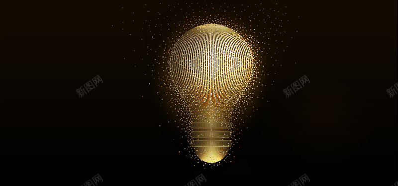 唯美黑金灯泡光效海报背景psd设计背景_新图网 https://ixintu.com 光效 光点 唯美 商务 大气 海报 灯泡 炫光 科技 简约 背景 质感 金色 黑金