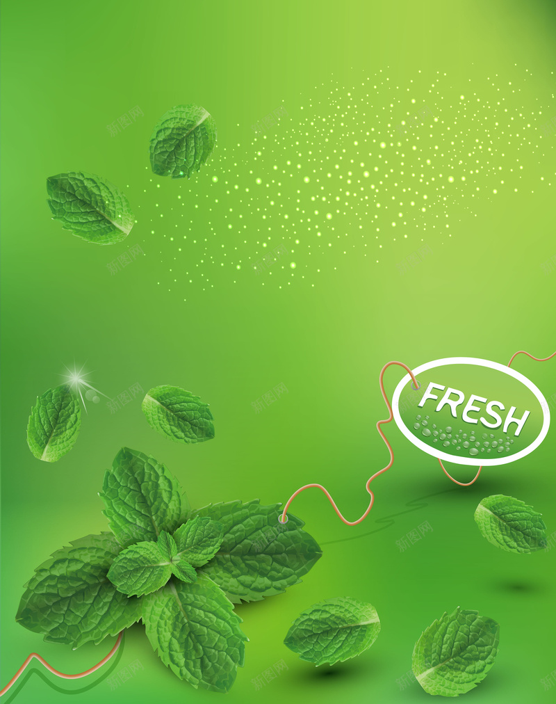 矢量清新薄荷叶背景ai设计背景_新图网 https://ixintu.com 天然 小清新 文艺 新鲜 清新 矢量 简约 绿色 美食 背景 自然 薄荷叶 矢量图
