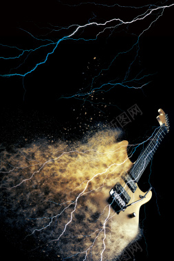 摇滚电吉他音乐培训海报背景背景