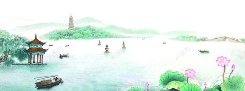 杭州G20峰会展板背景图psd设计背景_新图网 https://ixintu.com G20峰会展板背景图 中国风 中国风背景 山水画 杭州风光 海报banner 背景素材 西湖美景
