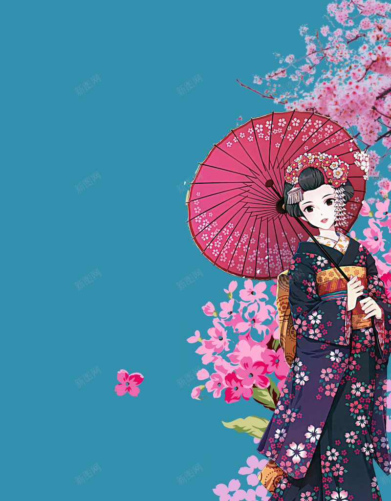 日式和服海报背景psd设计背景_新图网 https://ixintu.com 大气海报 宣传海报 文艺海报 日系海报 春季海报 梦幻海报 水彩海报 简约海报 节气海报
