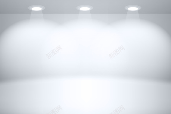 白色立体灯光展示房间背景矢量图背景
