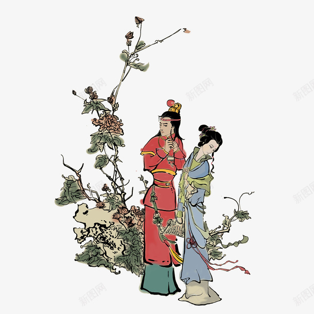 手绘中国风红楼梦插画贾宝玉和林png免抠素材_新图网 https://ixintu.com 中国风 古风 嘉善 手绘 手绘中国风红楼梦插画贾宝玉和林黛玉免抠免费下载 插画 林黛玉 水墨 红楼梦 红楼梦插画 红楼梦服饰 经典 贾宝玉