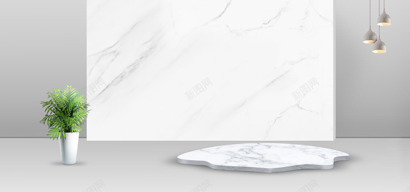 大理石纹理家电清新促销bannerpsd设计背景_新图网 https://ixintu.com banner 京东电商 促销 大理石 大理石纹理 家电 微空间 微立体 植物 灯 灰色 破壁机