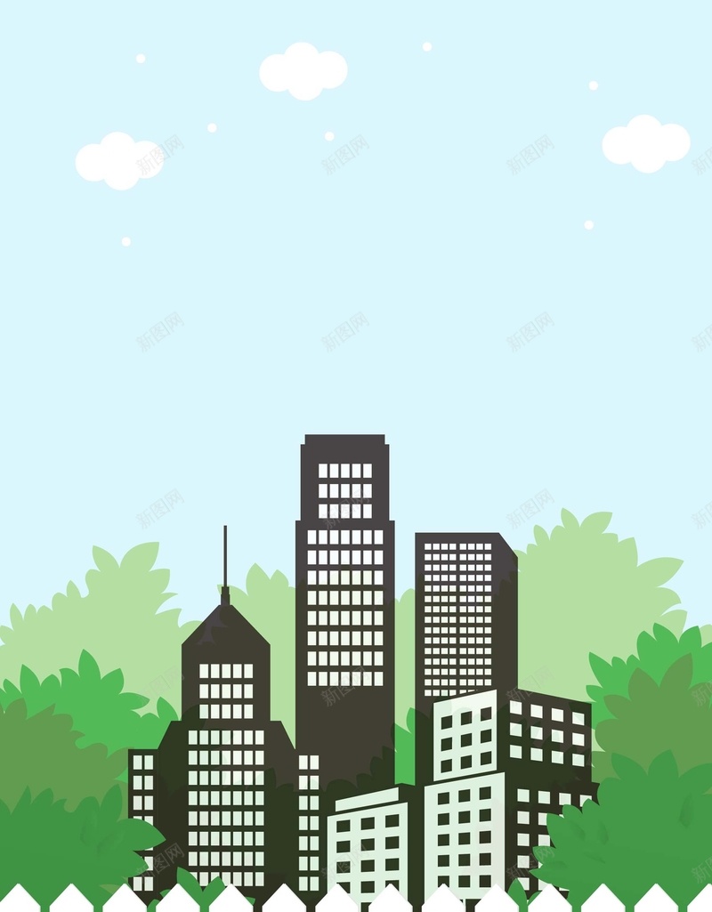 矢量手绘房地产宜居住宅海报背景图ai设计背景_新图网 https://ixintu.com 住宅 宜居 房地产 手绘 栅栏 楼房 海报 矢量 背景图 矢量图