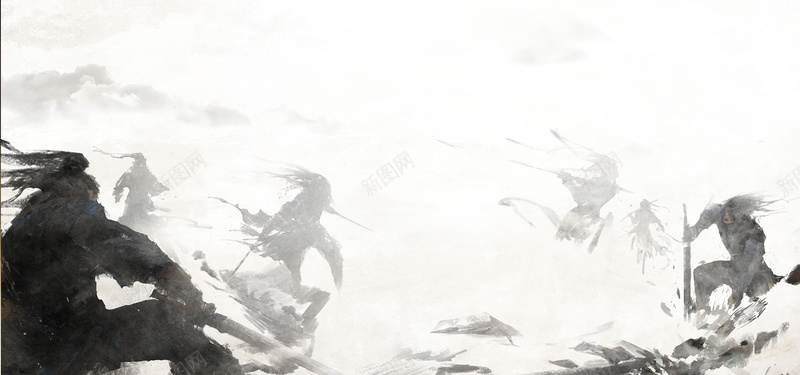 水墨武侠风手游banner背景jpg设计背景_新图网 https://ixintu.com 中国风 古典 格斗 武侠 水墨 海报banner