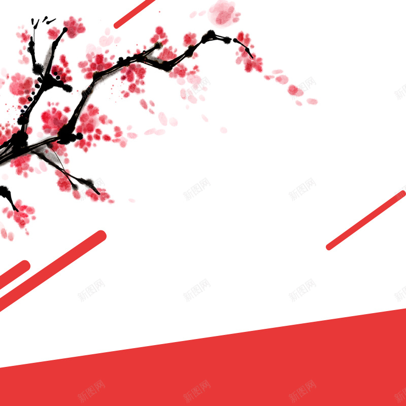 简约中国风阿胶膏PSD分层主图背景jpg设计背景_新图网 https://ixintu.com 中国风 主图 养生 枣子 梅花 淘宝 直通车 简约 红枣 红色 线条 花朵 阿胶 阿胶糕 零食 食品