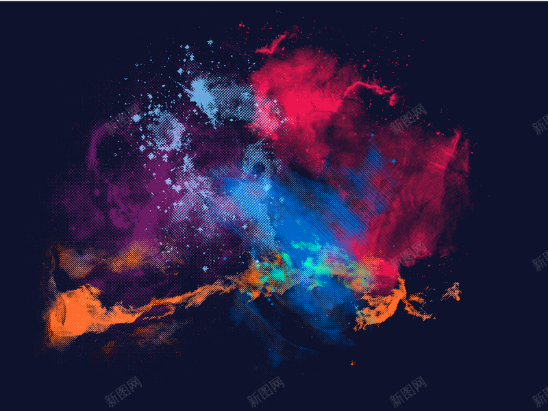 潮流喷墨烟雾矢量背景ai设计背景_新图网 https://ixintu.com 喷墨 多彩 潮流 激情 烟雾 狂欢 矢量背景开心 矢量图