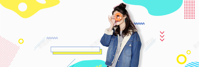 小清新淘宝女装彩色banner秋上新psd设计背景_新图网 https://ixintu.com anner banner 促销 女装banner 开心 服装 树叶 淘宝女装 清新 秋冬上新 秋冬装