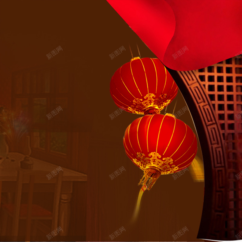 元宵节主图jpg设计背景_新图网 https://ixintu.com 中国风 主图 元宵 元宵节 喜庆 团圆 年夜饭 灯笼 祥云 节日