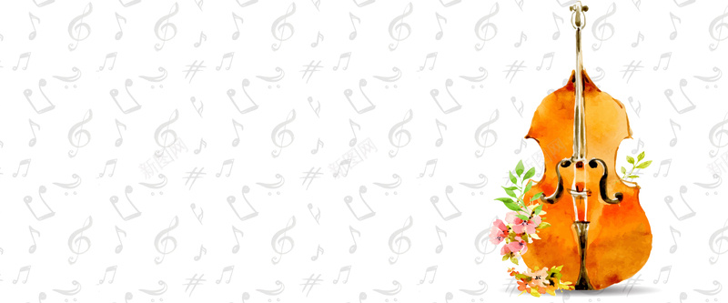 吉他手绘白色bannerpsd设计背景_新图网 https://ixintu.com banner 乐器 吉他 培训 手绘 招新 招生 新图网 白色 社团 音乐 音符 鲜花
