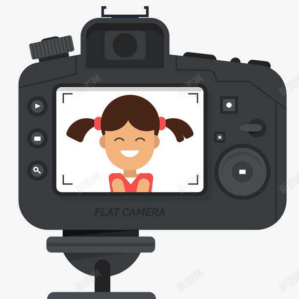 手绘相机里的小女孩psd免抠素材_新图网 https://ixintu.com 手绘相机里的小女孩 拍摄用具 摄像头 摄影征集 摄影招生 摄影招聘 正在拍照 相机