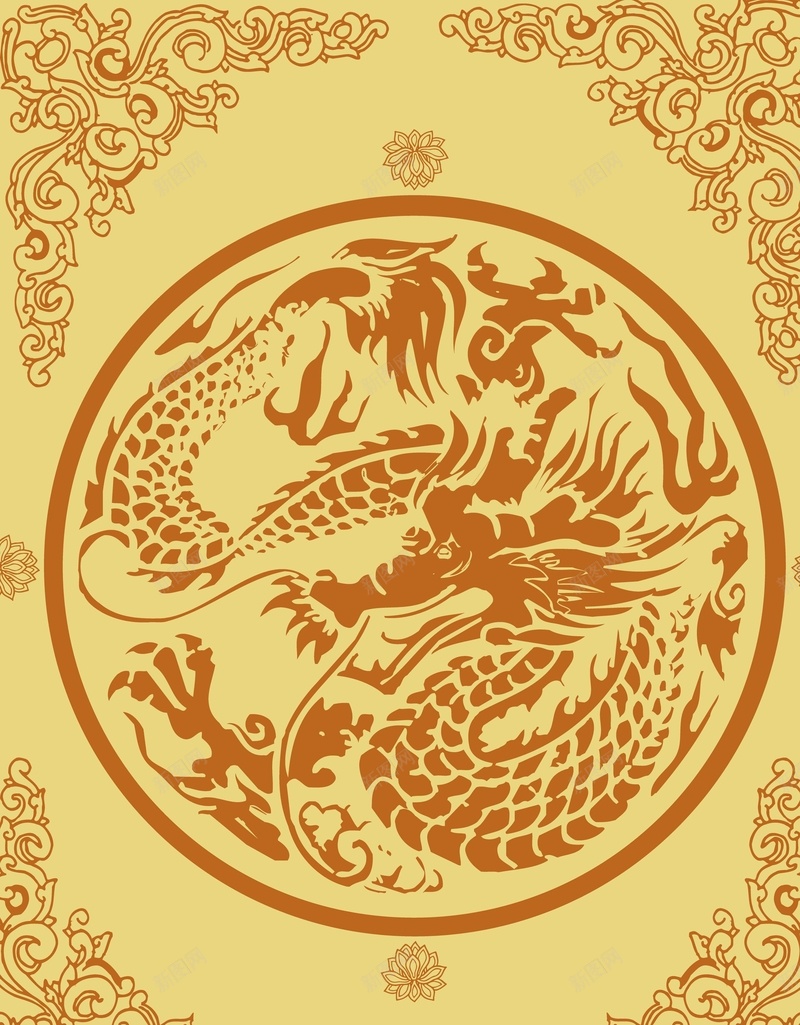 吉祥花纹背景模版矢量图ai设计背景_新图网 https://ixintu.com 吉祥 矢量背景模版 简约 花纹 龙纹 矢量图