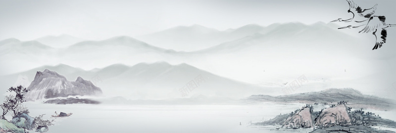 中国风海报背景bannerjpg设计背景_新图网 https://ixintu.com banner 中国风 国画 墨迹 壮丽 大气 山水画 恢弘 气势磅礴 水墨 海报 背景 雾气