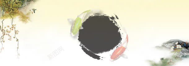 中国风背景海报jpg设计背景_新图网 https://ixintu.com 复古风 水墨 淘宝海报 白莲 白莲花