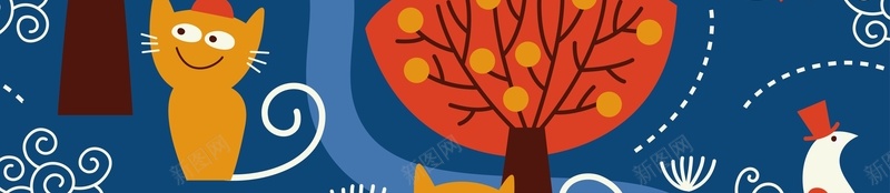 卡通矢量插画儿童节海报背景ai设计背景_新图网 https://ixintu.com 儿童 儿童节海报 卡通森林 小动物 文艺边框 海报 矢量素材 童趣 背景 矢量图