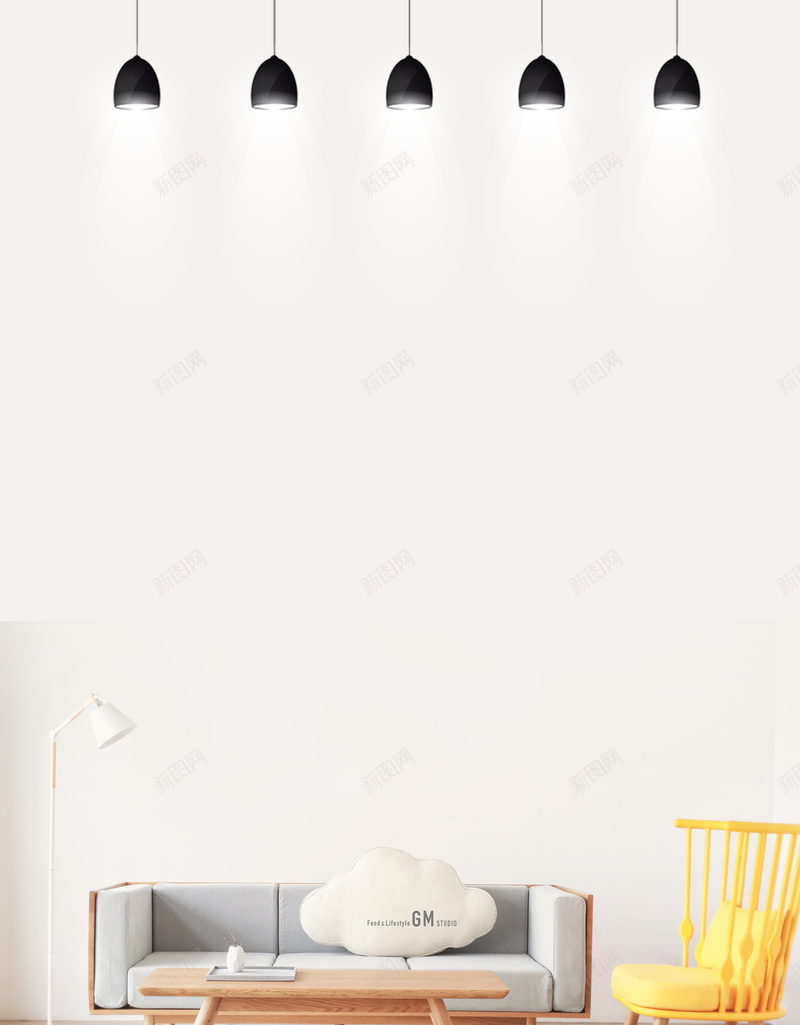 简约装修装饰宣传海报psd设计背景_新图网 https://ixintu.com 一站式 吊灯 商业 室内装修 家居 家居装修 家装 沙发 装修公司 装修找我们 装修海报 装潢