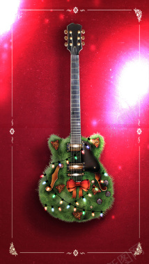 圣诞酒夜店音乐电吉他边框绚丽H5背景