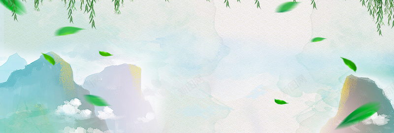 处暑文艺小清新绿叶山林景色背景psd设计背景_新图网 https://ixintu.com 24节气 书香文化 二十四节气 传统文化 处暑 水墨荷花 水彩荷花 节气插画 节气文化