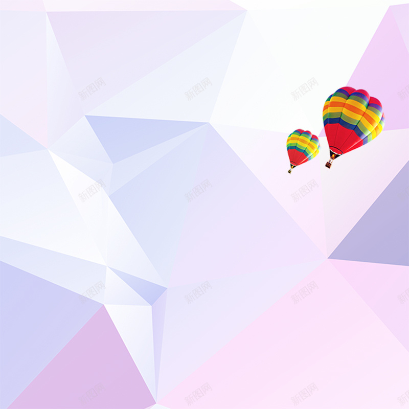 简约几何背景psd设计背景_新图网 https://ixintu.com 主图 几何 创意背景主图 扁平 渐变 热气球 简洁