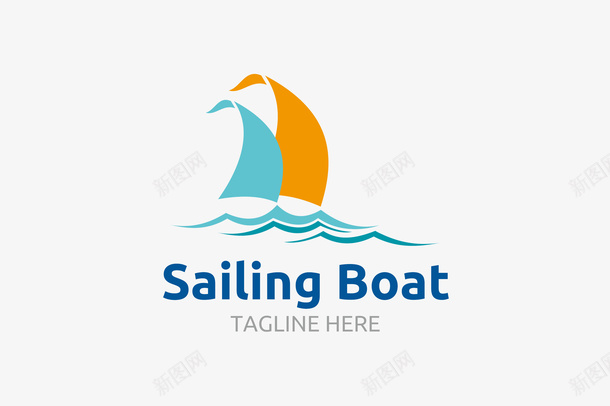 帆船的可爱logo矢量图图标ai_新图网 https://ixintu.com logo 波浪 海浪 简约 精美 船只 设计感 黄色帆船 矢量图