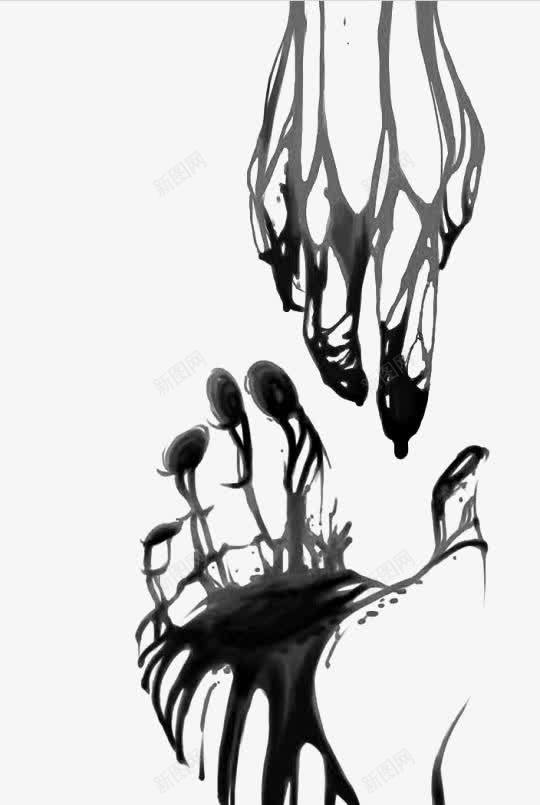 黑色水墨png免抠素材_新图网 https://ixintu.com 创意 卡通插画 墨汁 手绘 笔刷 简约 线条 设计感