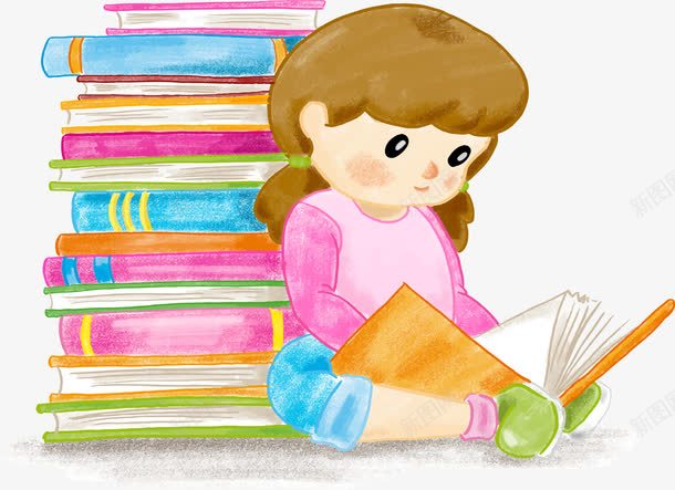 儿童教育海报矢量图ai免抠素材_新图网 https://ixintu.com 幼儿教育 彩色海报 手绘 看书 矢量素材 阅读 矢量图