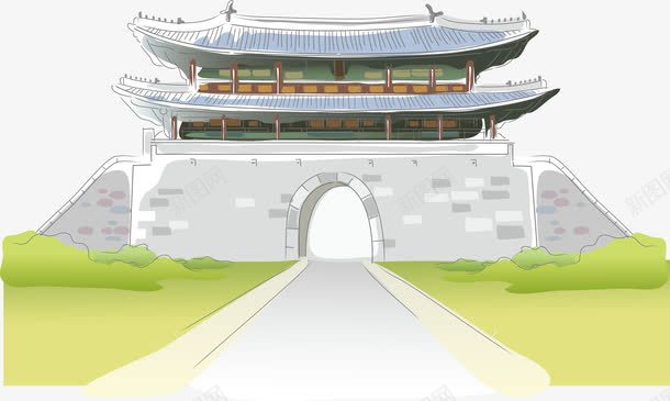 古代城楼png免抠素材_新图网 https://ixintu.com 中式建筑 城楼 城门