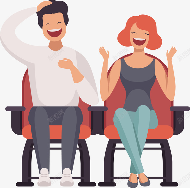 两个看电影大笑的情侣矢量图eps免抠素材_新图网 https://ixintu.com 一对情侣 情侣 情侣PNG 看电影 看电影PNG 矢量情侣 矢量看电影 矢量图