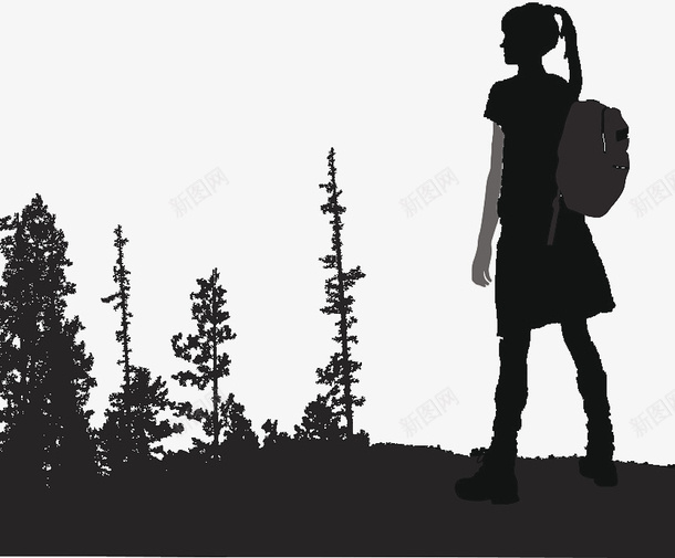 背包客女孩剪影png免抠素材_新图网 https://ixintu.com 剪影 山水剪影 旅行 旅行者 背包 背包客 背包客剪影 背包客女孩剪影 运动 黑白剪影