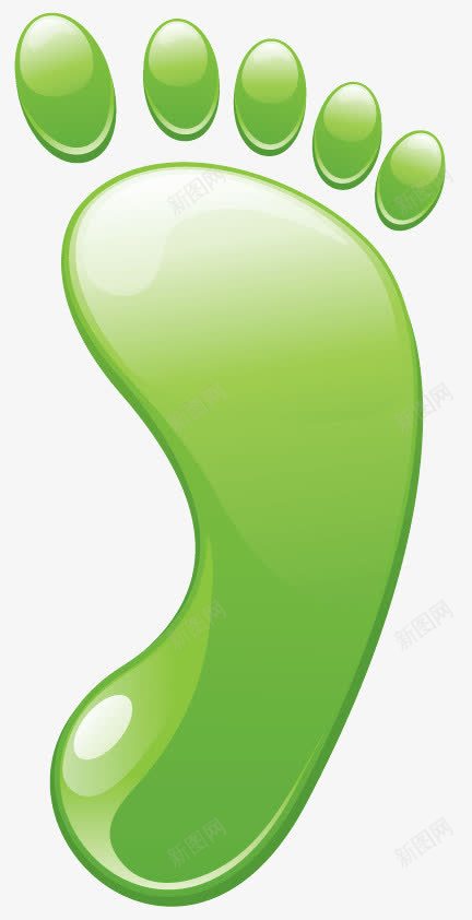 一款环保主题的绿色脚丫png免抠素材_新图网 https://ixintu.com 矢量环保绿色箭头脚丫水晶质感