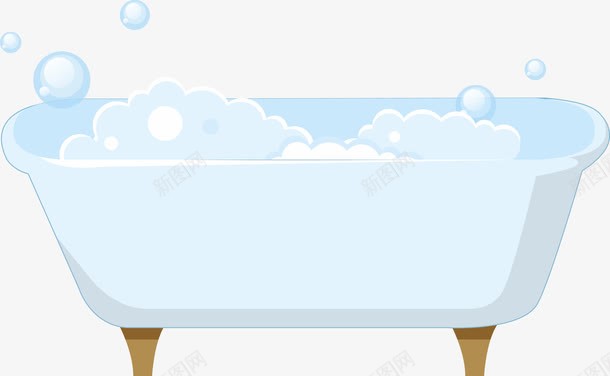 装水的浴缸png免抠素材_新图网 https://ixintu.com 卫生间 厨卫 沐浴 泡泡 洗澡 浴室 浴缸 矢量浴缸