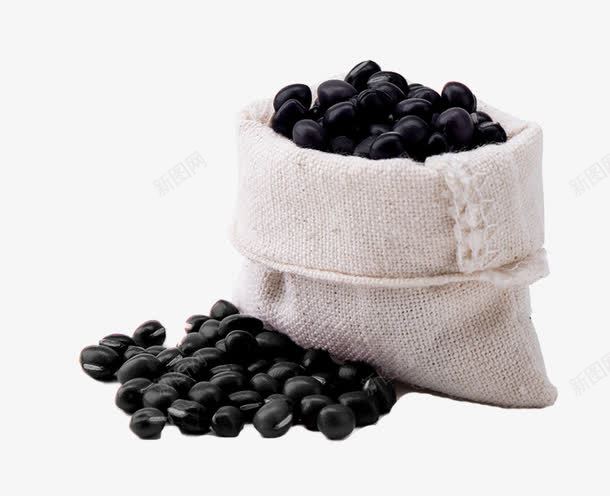 麻袋里的黑豆png免抠素材_新图网 https://ixintu.com 丰收的黑豆 农家黑豆实物 天然补肾 补肾