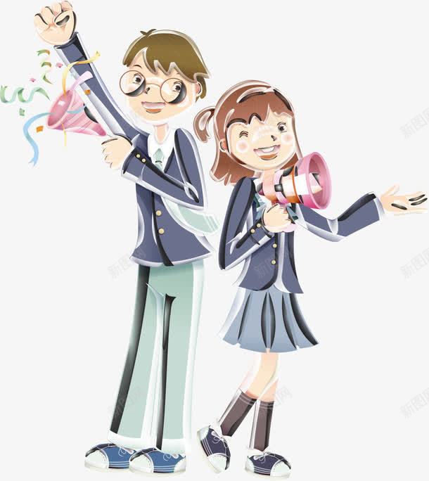 初中学生png免抠素材_新图网 https://ixintu.com 中国校服 中学生校服 初中生 卡通 女生校服 学生 宣传 小学生校服 校服 男生 男生校服 绅士优雅 英伦式校服 运动随性