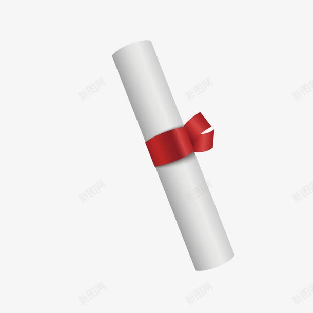 白色书卷图标png_新图网 https://ixintu.com 丝带 书卷 书卷图案 商务 渐变 白色 红色 通知书